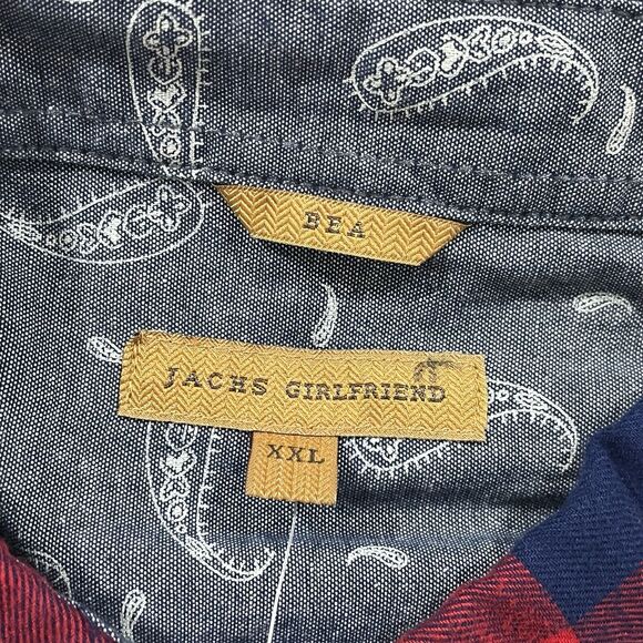 Jachs Pearl Snap Shirt XXL Girlfriend Bea Flannel Plaid CowGirl Western NWT - Picture 3 of 12